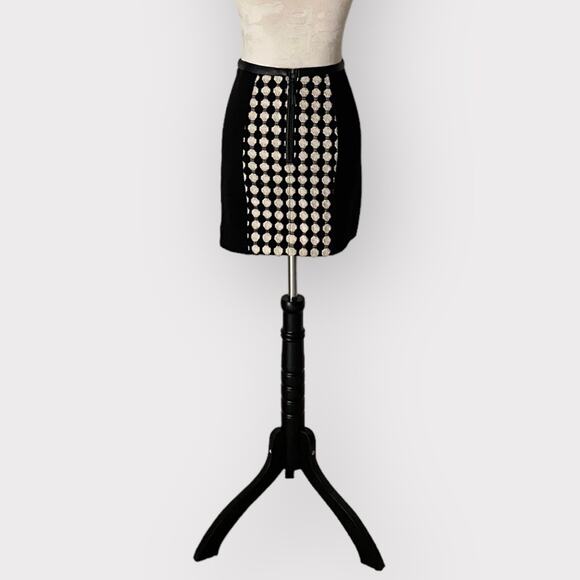 H&M Checker Mini Skirt Black White S - Picture 4 of 5
